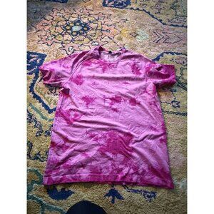 Lululemon Mens Disconnect Marble Dye Pink Blossom Metal Vent Tech Short Sleeve L